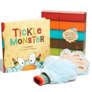 Tickle Monster Laughter Kit with Blue Fuzzy Mitts Josie Bissett Monster Book